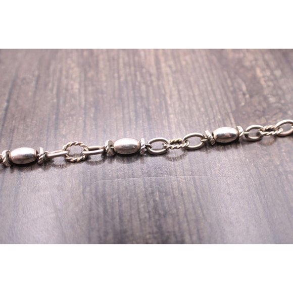 Vintage Napier Silver-Tone Oval Link Twist Bracelet 7" Lobster Clasp Jewelry - Picture 5 of 5